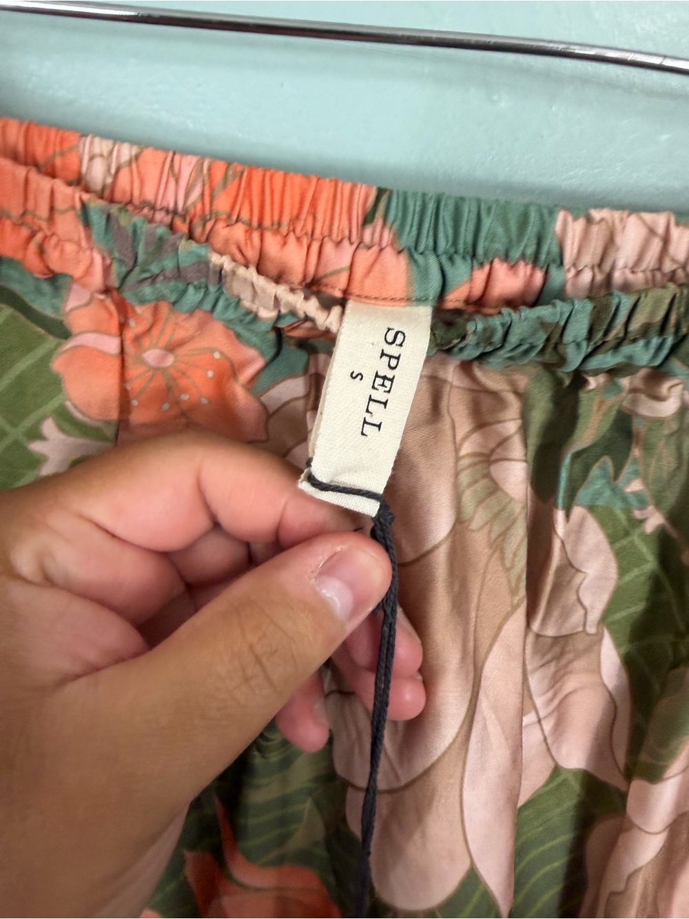 Spell Floridian Maxi Skirt Flamingos Floral Pink Green Small - Picture 4 of 6